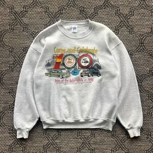 Vintage Jerzees Sweatshirt Mens Medium Gray Hershey Car Anniversary Automotive